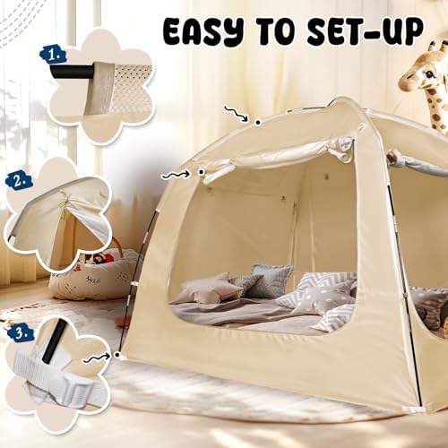 Bed Tent Twin Bed Canopy for Adult and Kids Indoor Blackout Sleep Tents - Image 4