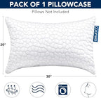 2-Pack Queen Cooling Fiber Pillowcases – Luxury, fits Hotel/Memory Foam/Down Pillows, Smooth Zippers, for hot Sleepers, Machine Washable. - Image 2