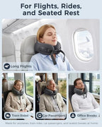 Heated Travel Neck Pillow with Vibrating for Airplane, Sleeping - Image 7