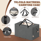 Cuddly Nest Folding Mattress Storage Bag Fits 4" Queen Mattress, Grey - Image 6