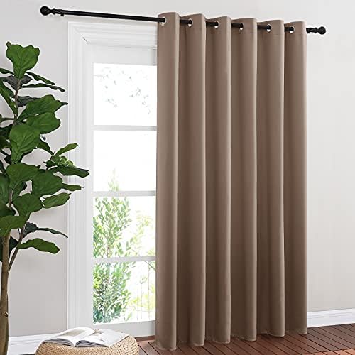 NICETOWN Blackout Blinds for Patio Door, Sliding Door Insulated Blackout Curtains, Extra Wide Curtain with Grommet Top for Villa/Hall/Parlor (Cappuccino, 80 inches W x 84 inches L) by NICETOWN