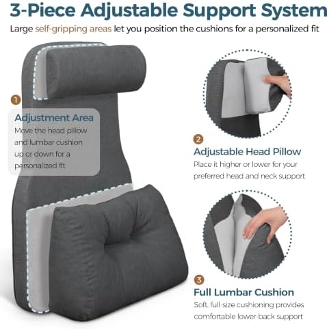 Shinnwa Adjustable Lumbar Support Pillow for Recliner with Headrest - Image 2