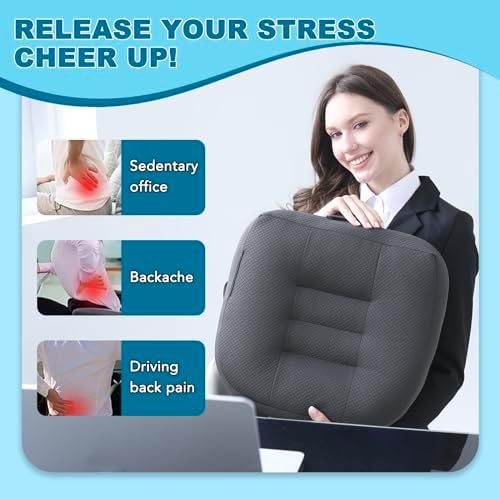 Office Chair Cushions for Back and Butt, Ergonomic Chair/Seat Cushion for Long Sitting, Sitting Pillow for Automobile, Wheelchair, Computer,Office Chair Hip Support Grey - Image 2