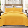 Exclusivo Mezcla Reversible King Size Quilt Bedding Set, Bright Yellow by ExclusivoMezcla