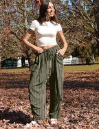 TARSE Womens Linen Barrel Pants Casual Summer Travel Lounge Trousers - Image 2