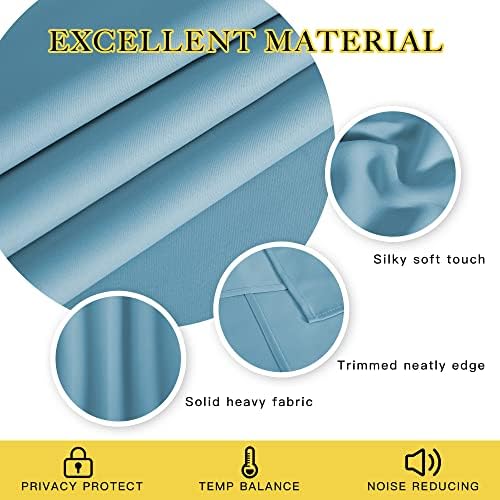 NICETOWN Insulated French Door Curtain - Extra Wide Room Darkening Noise Reducing Vertical Panel Drape for Cottage/Hall (Teal Blue, W100 x L95, 1 Panel - Image 3