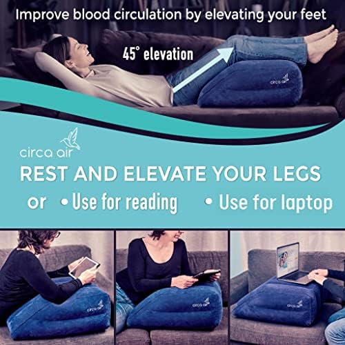 Circa Air Inflatable Leg Elevation Pillows for Swelling and Edema Relief, Travel Wedge Pillow for Legs, Foot Ankle Knee and Lower Back Pain Support, After Surgery Products - Image 2