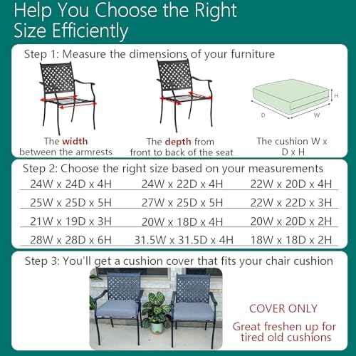 FLYMEI Patio Cushion Covers 20x20x2, Grey, 4Packs - Image 2