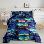 Erosebridal Camping Theme Toddler Bedding Set,RV Camper Comforter Set for Kids Boys Girls Room Decor,Rustic Mountain Aurora Bed Set Woodland Adventure Bedding Comforter Sets,1 Pillowcase - Image 2