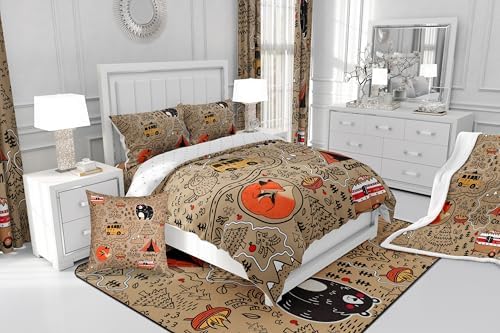 Erosebridal Camping Themed Toddler Bedding Set,RV Camper Comforter Set for Kids Boys Girls Bedroom Decor,Forest Bear Fox Owl Bed Set Travel Trailer Bunk Bedding Comforter Sets,1 Pillowcase - Image 6