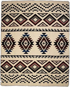 QISU Wool Blanket Throw | Large, Beautiful, Warm, Handmade in Ecuador by Local Artisans |94″ x 78″| Soft, Hypoallergenic & Breathable, Non-Itchy, Scratchy Fabric(Burgundy & Black Diamonds) - Image 3