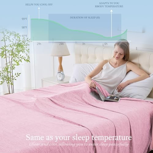 Cooling Blanket Queen Size, 90"x90" Cooling Blankets for Hot Sleepers, Cold Blanket Thin Lightweight Breathable Soft for Couch Bed, Lightweight Blanket Keep Cool for Night Sweats - Image 3