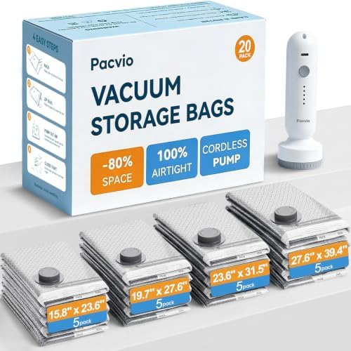 Large Vacuum Storage Bags, Airtight Space Saver with Pump, 20 Co by Unknown