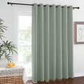 NICETOWN Blackout Sage Green Curtain for Sliding Glass Door - Grommet Thermal Insulated Patio Door Drape Room Darkening Sound Dampening for French Door (W100 x L84, 1 Piece) by NICETOWN