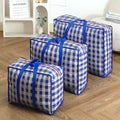 3 Pcs Moving Bag,Medium Large Extra Large Heavy Duty Storage Bag,Waterproof Dustproof Quilt Blankets Duffel Bag with Strong Handles & Zipper (02 Blue) by Unknown