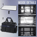 SCAVATA Wearable Cleaning Caddy Bag, Cleaning Caddy Supplies Organizer with Handle & Shoulder Straps for Housekeepers, Under Sink & Car Cleaning Tool Organizers with 4 Foldable Divider Navy (DarkBlue) - Image 4