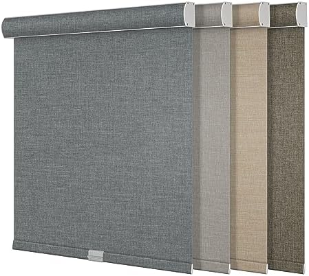 Boolegon Blackout Roller Shades for Windows, Grey, 36" W x 36" H by Boolegon