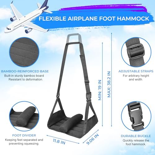 No Collapse Airplane Foot Hammock with Cylindrical Partition, 2 PCS - Image 4