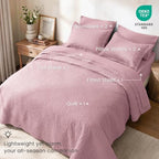 Love's cabin Quilts for Queen Bedspreads, 7 Pieces Bed in a Bag, Pink - Image 2