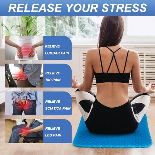 Gel Seat Cushion for Long Sitting - 20" x 20" x 1.8" (Extra Thick＆Soft) - Image 3
