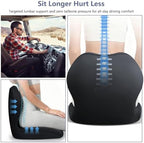 Memory Foam Car Seat Cushion with Lumbar Support Pillow,Driver Seat Cushion - Image 4