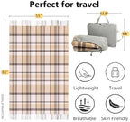 Pure Wool Plaid Throw Blanket,Super Soft Lightweight Home Decorative Throw - Image 3
