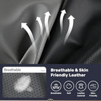 Coverado Seat Cushion and Lumbar Support Pillow for Driving Seat, Neck Headrest Pillow with Adjustable Strap, Soft and Breathable PU Leather, High Density Memory Foam for Neck & Lower Back Pain Relief - Image 6