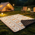 Picnic Ground Mat for Camping and Park Seating, 200 X 200 Cm Quilted Outdoor Mat with Easy Carry Storage Design Camping Picnic Blanket Ground Cover Tent Floor Pad Quilted Grass Foldable Travel Damp - Image 6