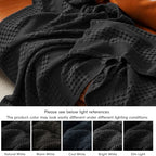 PHF Lightweight 100% Cotton Waffle Blanket for Bed, King, Black - Image 6