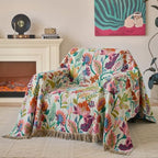 Boho Throw Blanket, 100% Soft Cotton Floral Quilt, Throw 50"x 60" - Image 5