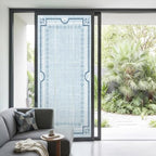 Window Privacy Film Frosted, Pale Blue Botanical Non-Adhesive Static Cling Window Tint, Vintage Florals Geometric Minimalist Insulated Windows Frosted Films for Living Room, 35.4 x 78.7 Inches - Image 2