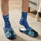 Womens Fuzzy Slipper with Socks Warm Cozy House Slipper and Socks Set Plush Winter Shoes for Indoor - Image 3