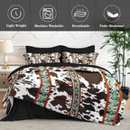 WeCozy King Comforter Set with Sheets, 7 Pieces Cowhide Cow Bedding - Image 4