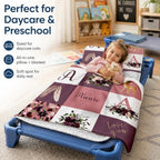 Personalized Toddler Nap Mat with Pillow and Blanket, Monogram Nap Mats for Preschool Daycare, Custom Thickened Large 55”x22.5” Sleeping Bag for Kids, Rollup Sleeping Mat for Boys Girls Gift - Image 6