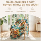 LUTBM Boho Throw Blanket for Bed 60"x80", All Season Cotton Couch Blankets - Image 5