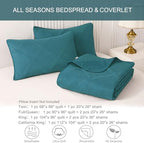 Exclusivo Mezcla 3-Piece Soft Quilt King Size Bedding Set, Teal - Image 6