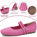 Womens Woven Ballet Flats, Foldable Mary Jane Shoes for Casual Wear - Image 2