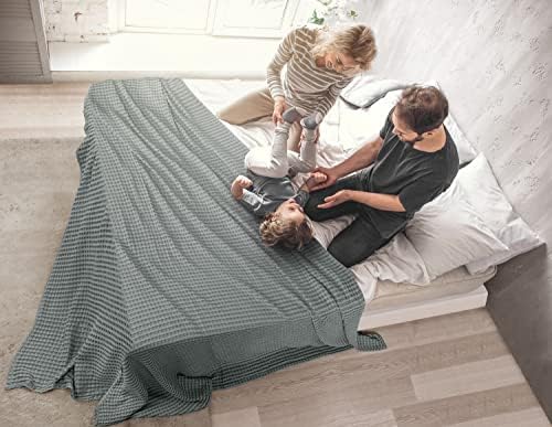 Utopia Bedding 100% Cotton Waffle Blanket Big Size Cool Grey, 120x120 Inch - Image 6