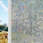 Window Privacy Film Static Cling, Black Modern Striped Decorative Stained Glass Window Film for French Doors/Wide Windows/Statement Glass Panels, Grid Line Blocks Farmhouse 35.4 x 78.7 Inches - Image 4
