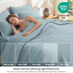 Love's cabin Quilts for Queen Bedspreads, 7 Pieces Bed in a Bag, Light Blue - Image 5