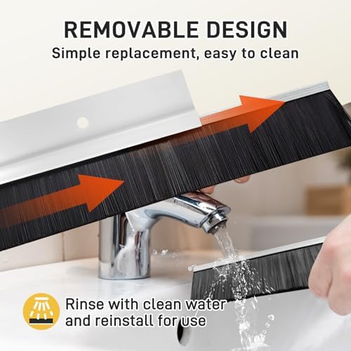 IFPPSAE 2 Pcs Door Sweep Door Brush Bottom Sweep with H-Shape Aluminum Alloy Base for Home、Industrial，2.4-Inch Door Brush (3.4 Inch Wx39.4Inch L),White - Image 5