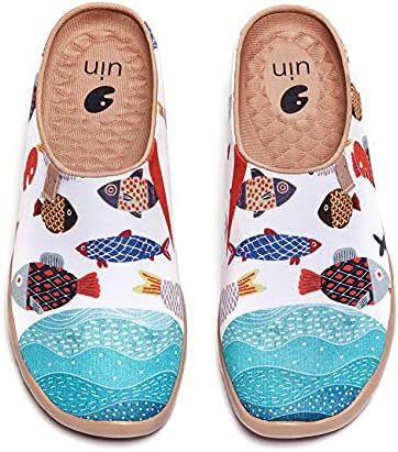 UIN Slipper Woman Travel Art Painted Shoes Wide Toe Casual Home Slip On Mules Malaga - Image 5
