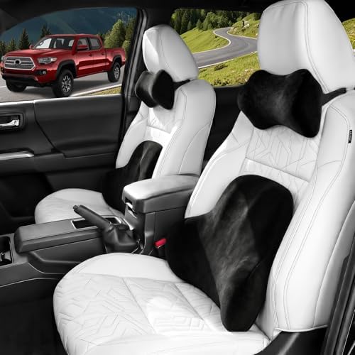 Car Pillow for Toyota Tacoma,Car Neck Pillow,Lumbar Support Pillow for Car,Memory Foam Pillow,Ergonomic Pillow,Adjustable and Washable,Car Essentials for Long Trips,Car Accessories,Suede,1 Set by Unknown