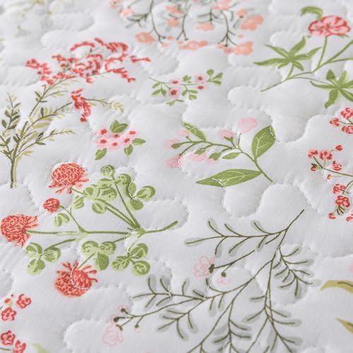 NEWLAKE Quilt Bedspread Sets - Blooming Classic Floral Pattern Reversible Coverlet Set, Queen Size - Image 3