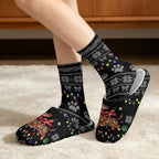 Christmas Fuzzy Slipper with Socks for Women Men Warm House Slipper and Socks Cozy Fuzzy Slippers for Indoor - Image 2