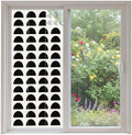 Window Privacy Film Frosted, Black Boho Non-Adhesive Static Cling Window Tint, Middle Century Geometric Abstract Art Insulated Windows Frosted Films for Living Room, 35.4 x 78.7 Inches by Unknown