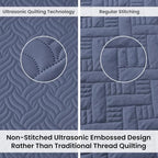 Love's cabin Queen Quilts Bedspreads, 7 Pieces Bed in a Bag, Bluish Grey - Image 3