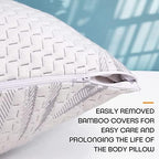 WhatsBedding Memory Foam Body Pillow with Cover, Long Bed Pillow for Adults - Image 3