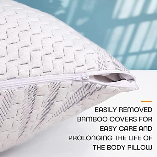 WhatsBedding Memory Foam Body Pillow with Cover, Long Bed Pillow for Adults - Image 3
