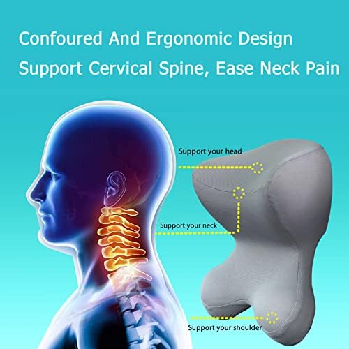 Car Neck Pillow for Driving Seat headrest Pillow/Gaming Chair Pillow with Adjustable Strap Removable Cover Ergonomic Design Neck Support Pillow for Car, Office Chair, Gaming Chair (Grey) - Image 5